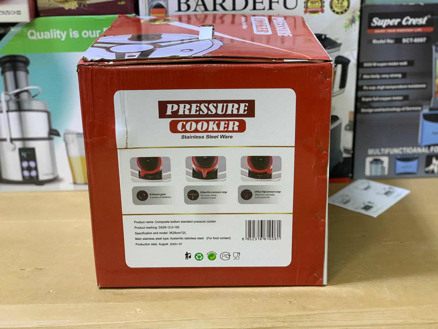 2in1 Pressure Cooker 12Liter Stainless Steel ware Advance safety