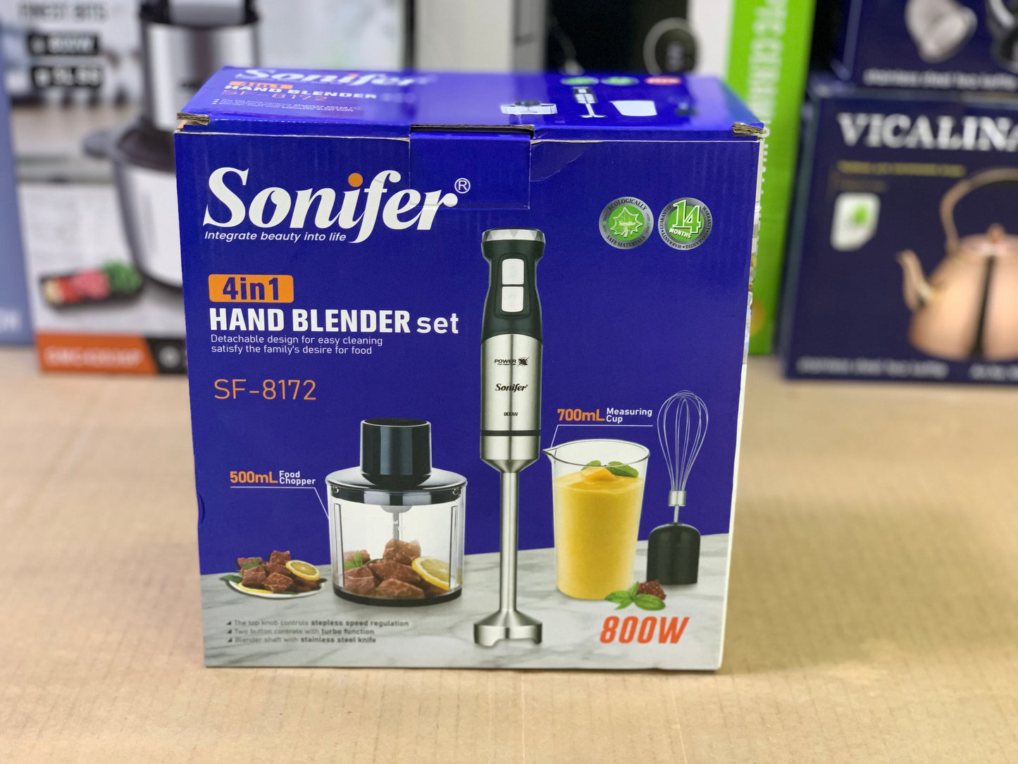 Sonifer brand 4in1 Hand blender set 800 watt Stainless steel blade