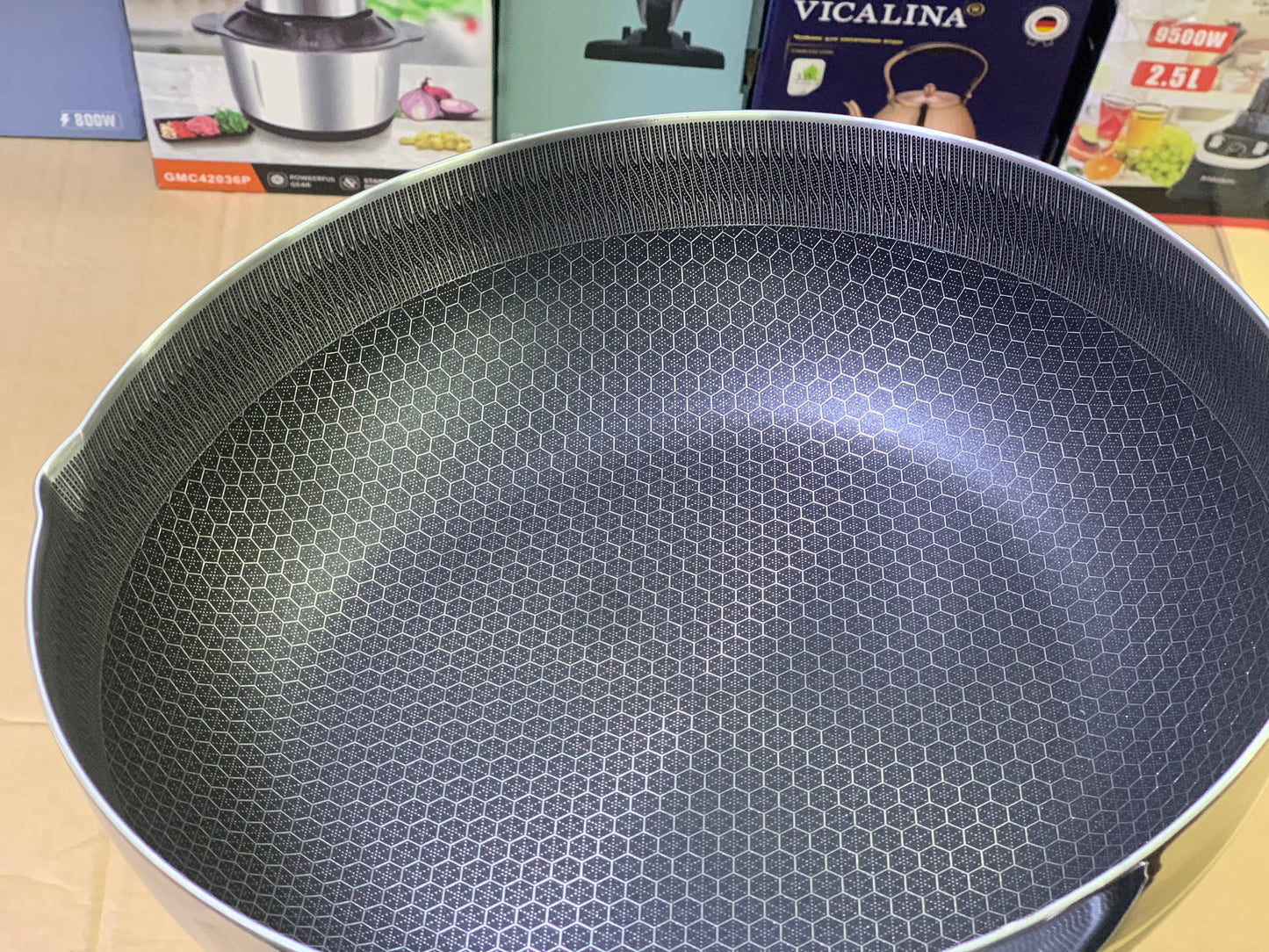 Laser coating sauce pan or Fry Pan pure Nonstick and stainless steel