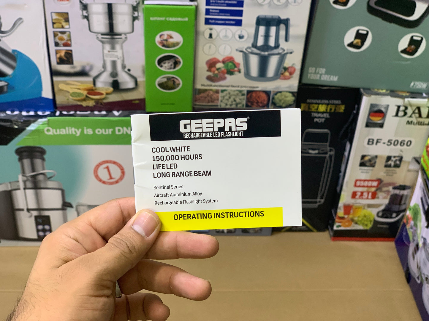 Geepas Brand LED Flashlight  Rechargeable 4Hrs Battery working time| Model :G3803N