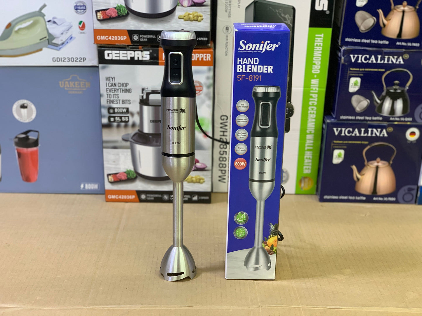 Sonifer brand Hand blender 800 watt stainless steel blade