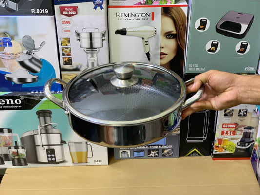 Laser Coating Honeycomb Pattern Shallow Casseroles Set