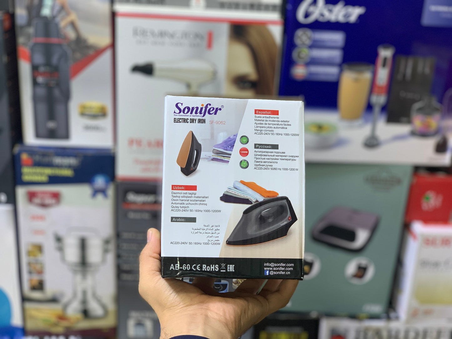 Sonifer Electric Dry iron SF-9062  1200w Non Stick Soleplate