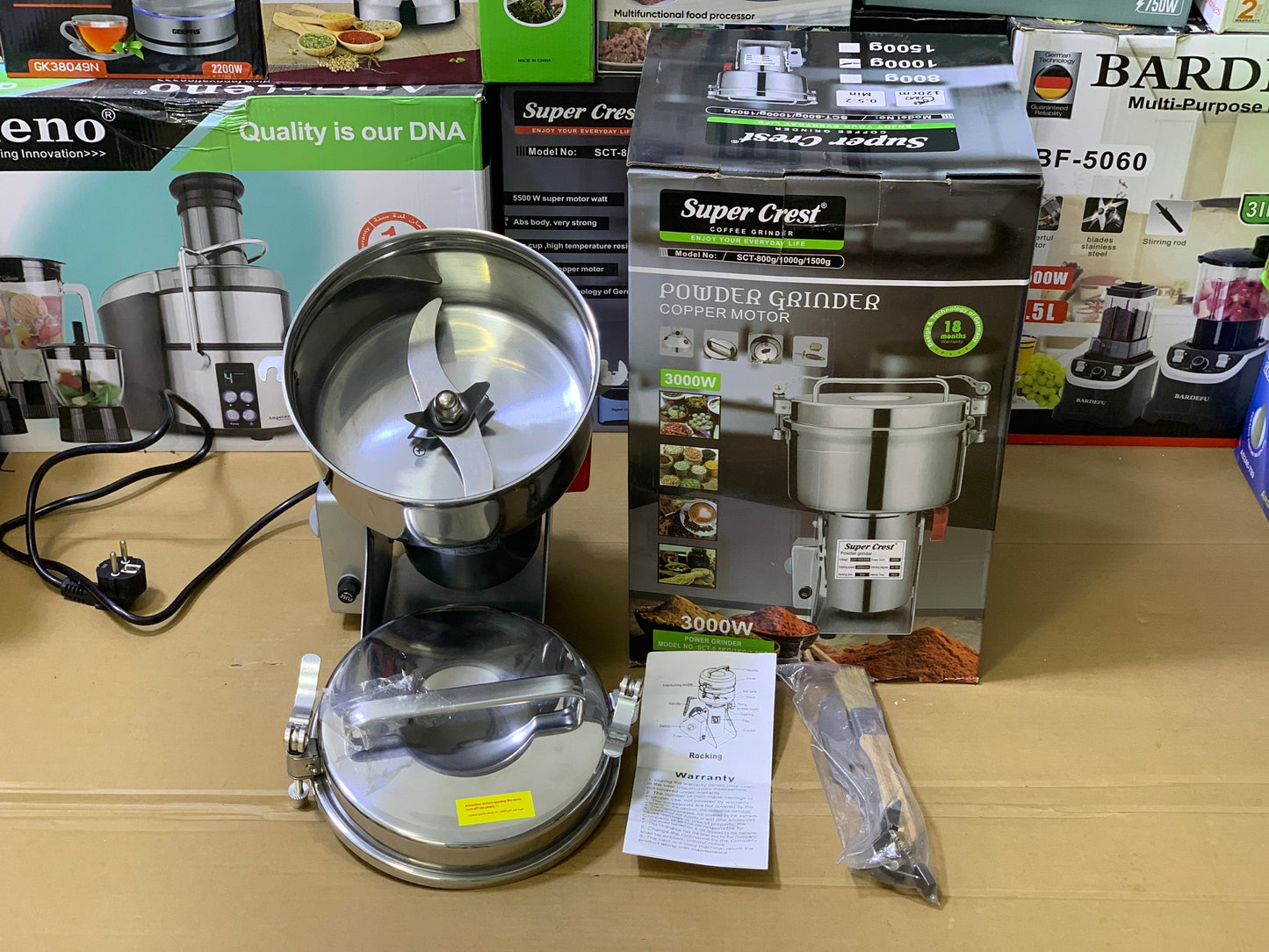 Super crest spice grinders 150g to 2kg | Stainless Steel blades and Full Copper Motor