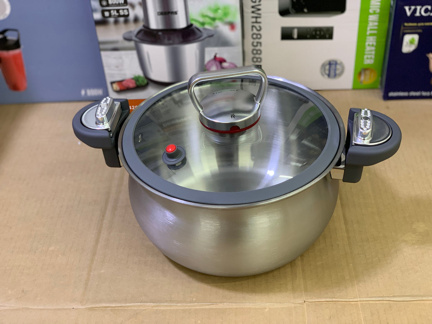 Lot 2in1 Pressure Cooker with steamer Stainless Steel Easy lock and unlock