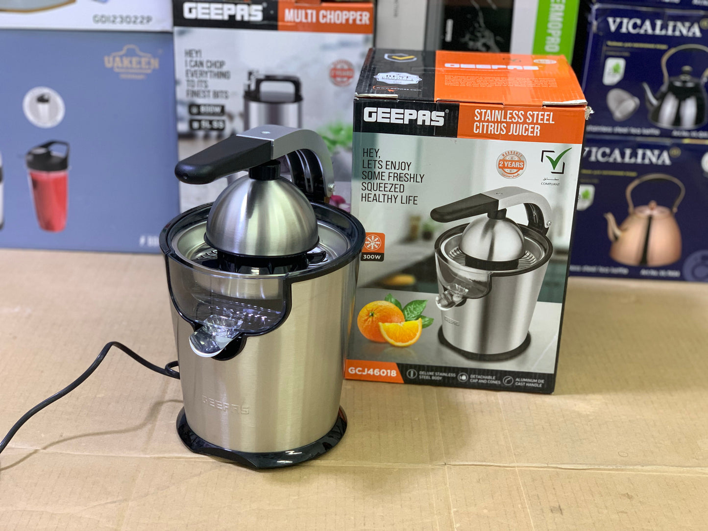 Geepas brand Citrus Juicer 300 watt stainless steel