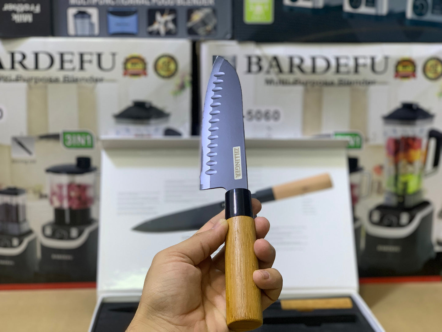 ZILLINGER Brand 4 Pcs Knives set | Bamboo Handles |