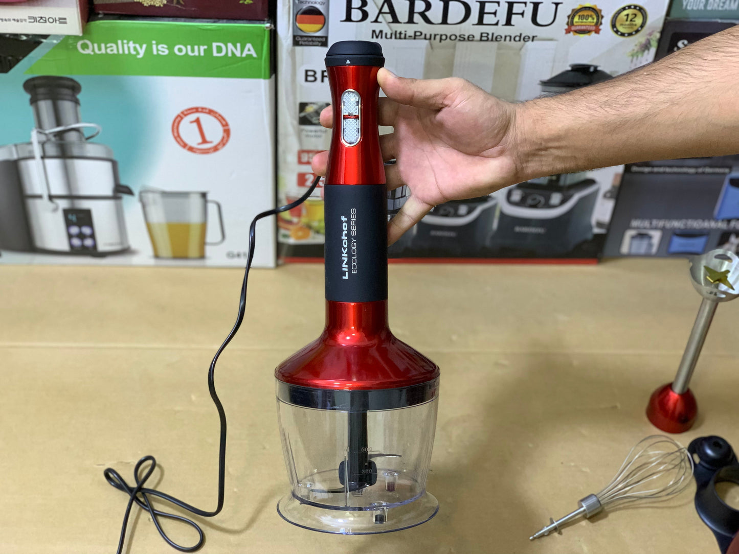 Linkchef 5in1 Hand Blender , Mixer and Chopper 500 watt and Stainless Steel