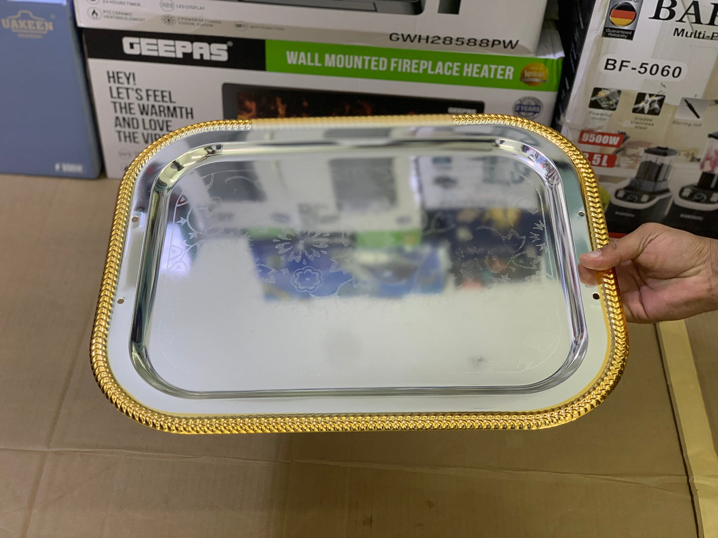 Stylish design Serving tray stainless steel | 3 Pieces