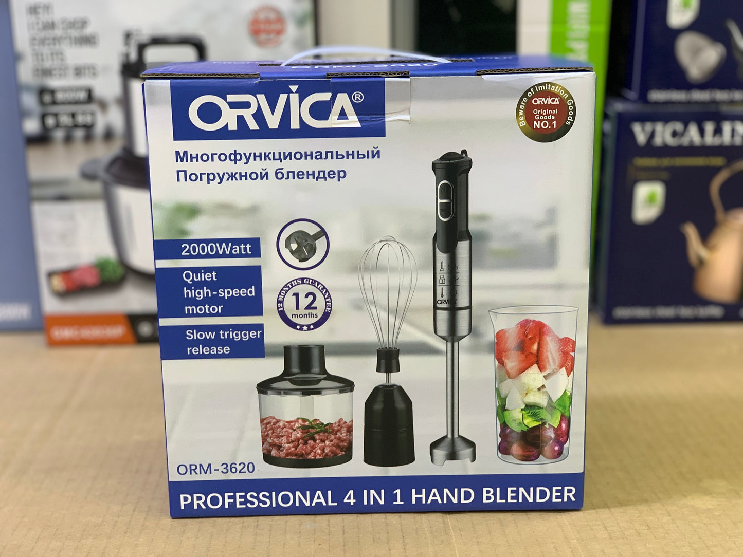 Orvica brand 4in1 Hand blender 2000 watt stainless steel blade