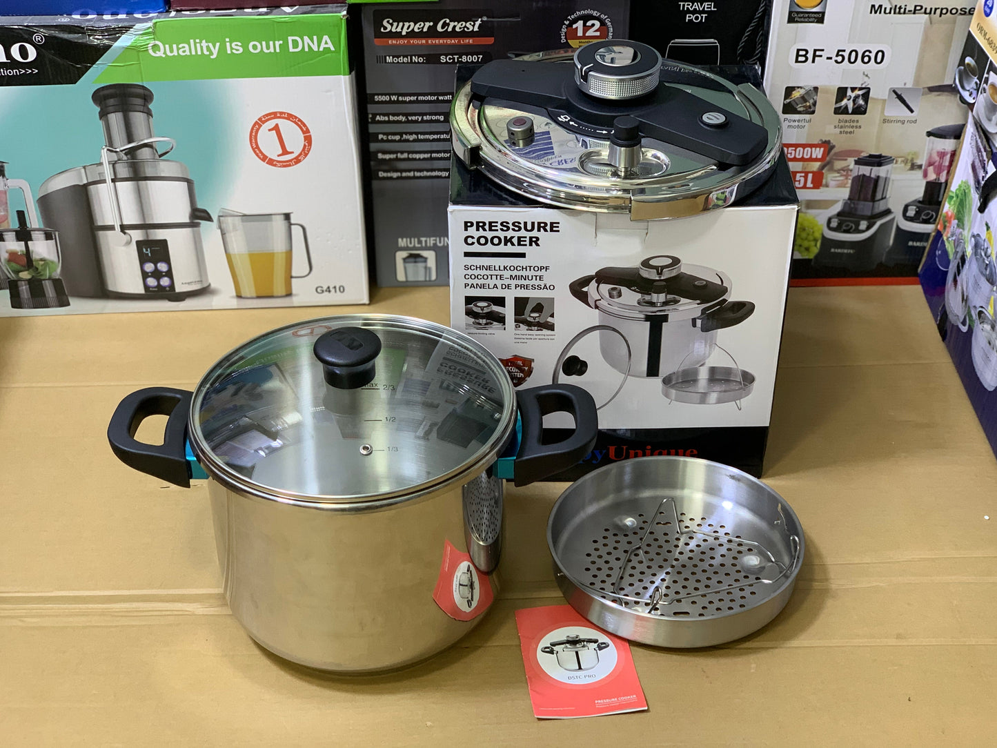 Happy Unique Pressure Cooker  Easy lock and unlock Stainless Steel
