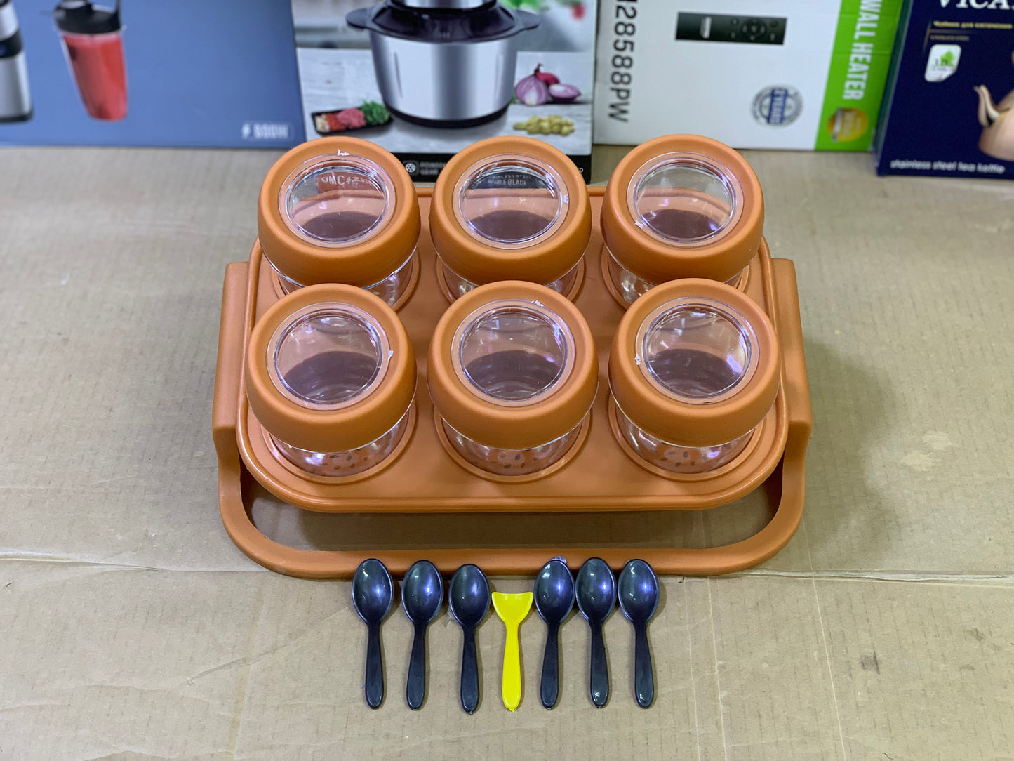 6 Pieces Portable plastic spice organizer