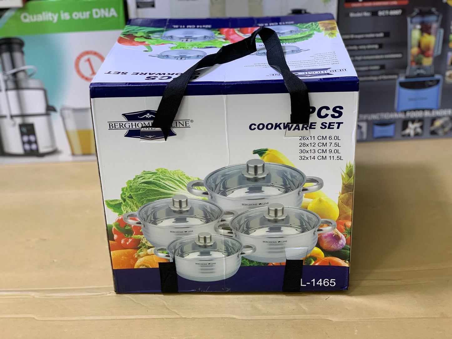 Berghome Line 8 Pieces Cookware set Stainless Steel and 7 Layers Capsules Bottom | Cookware set