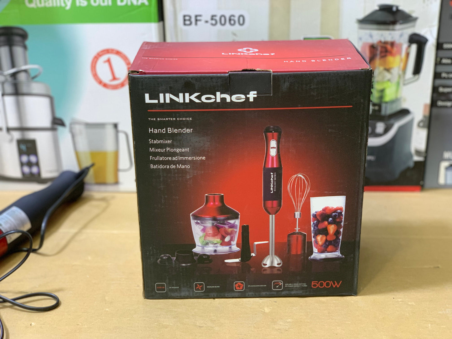 Linkchef 5in1 Hand Blender , Mixer and Chopper 500 watt and Stainless Steel