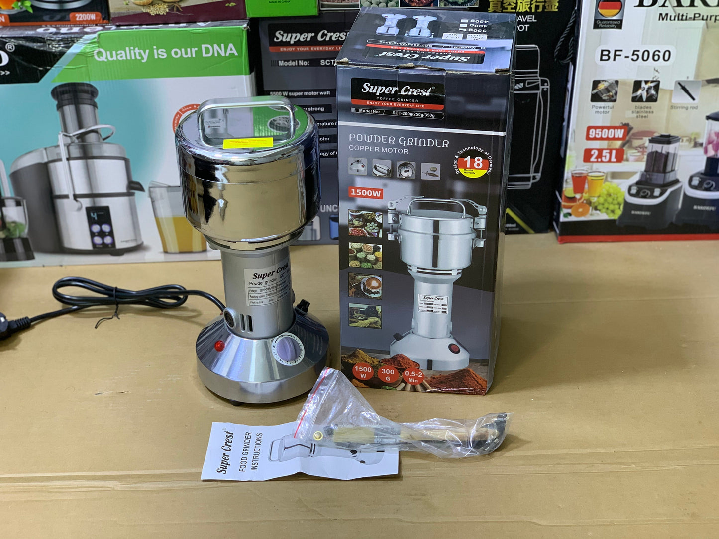 Super crest spice grinders 150g to 2kg | Stainless Steel blades and Full Copper Motor