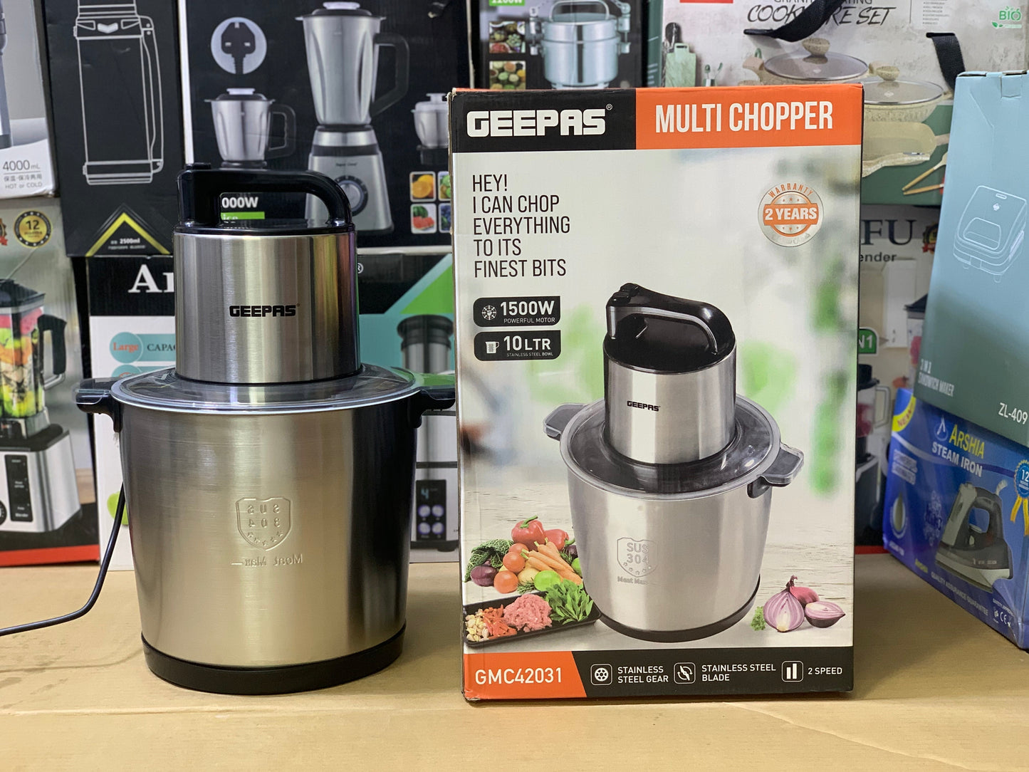 Geepas commercial multi  Chopper | 1500watt and 10 LTR Stainless Steel Gears