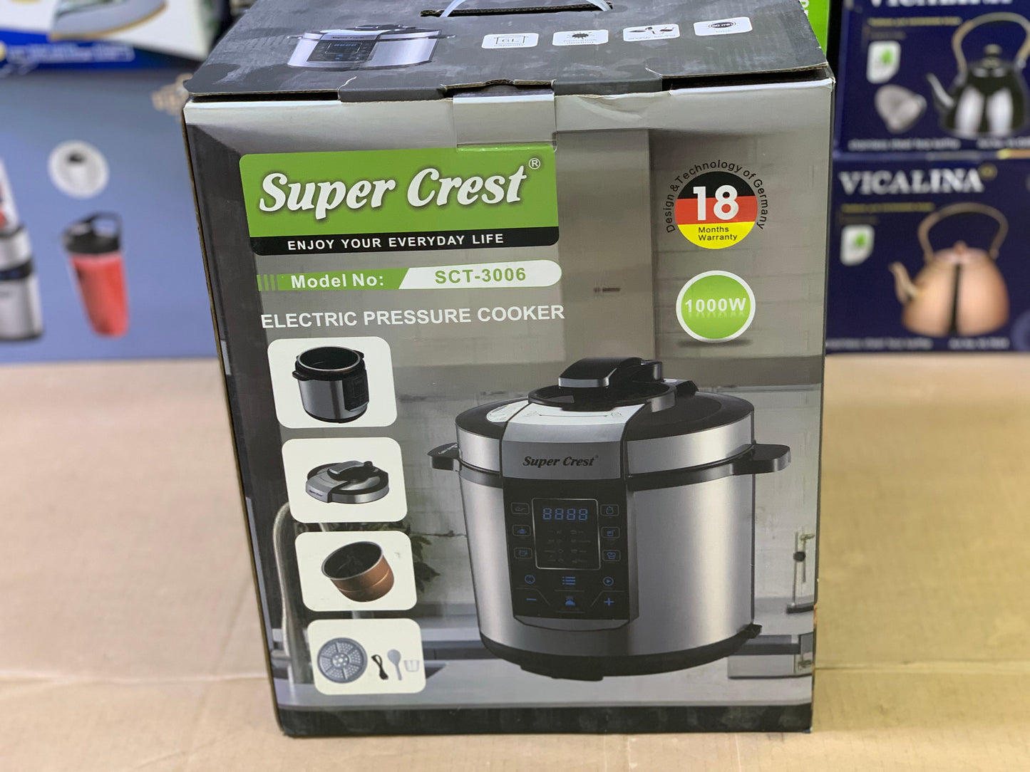Super crest electric Cooker 6L capacity and 1000 watt | Model: 3006