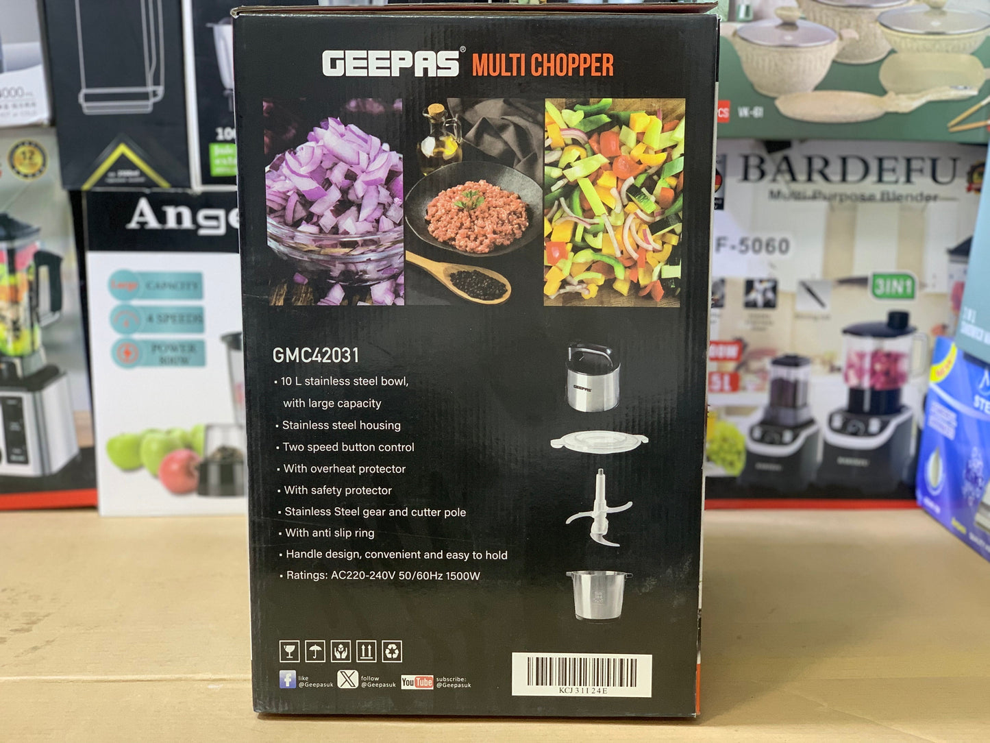 Geepas commercial multi  Chopper | 1500watt and 10 LTR Stainless Steel Gears