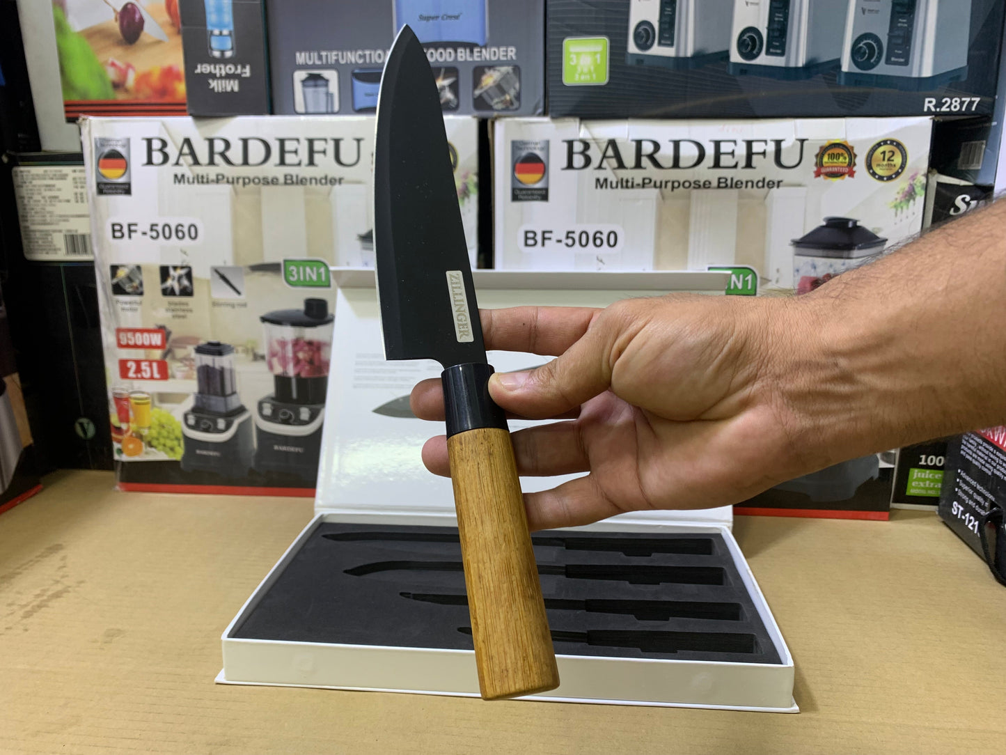 ZILLINGER Brand 4 Pcs Knives set | Bamboo Handles |