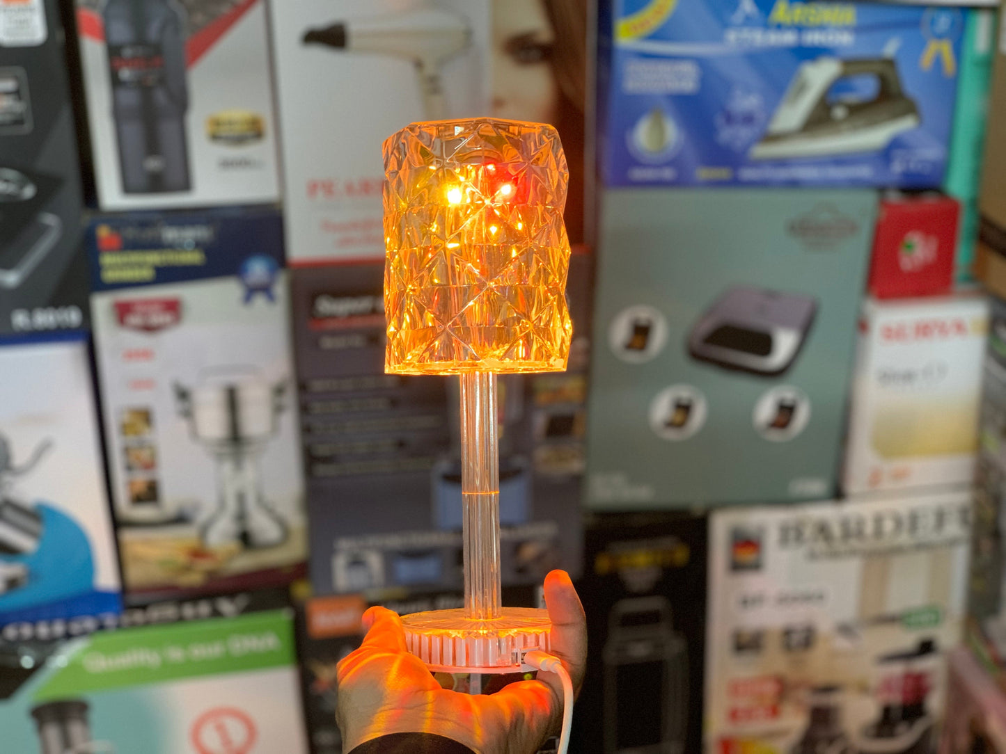 LED Crystal Light With Bluetooth Speaker 2 in 1 Bedroom Decor Lamp