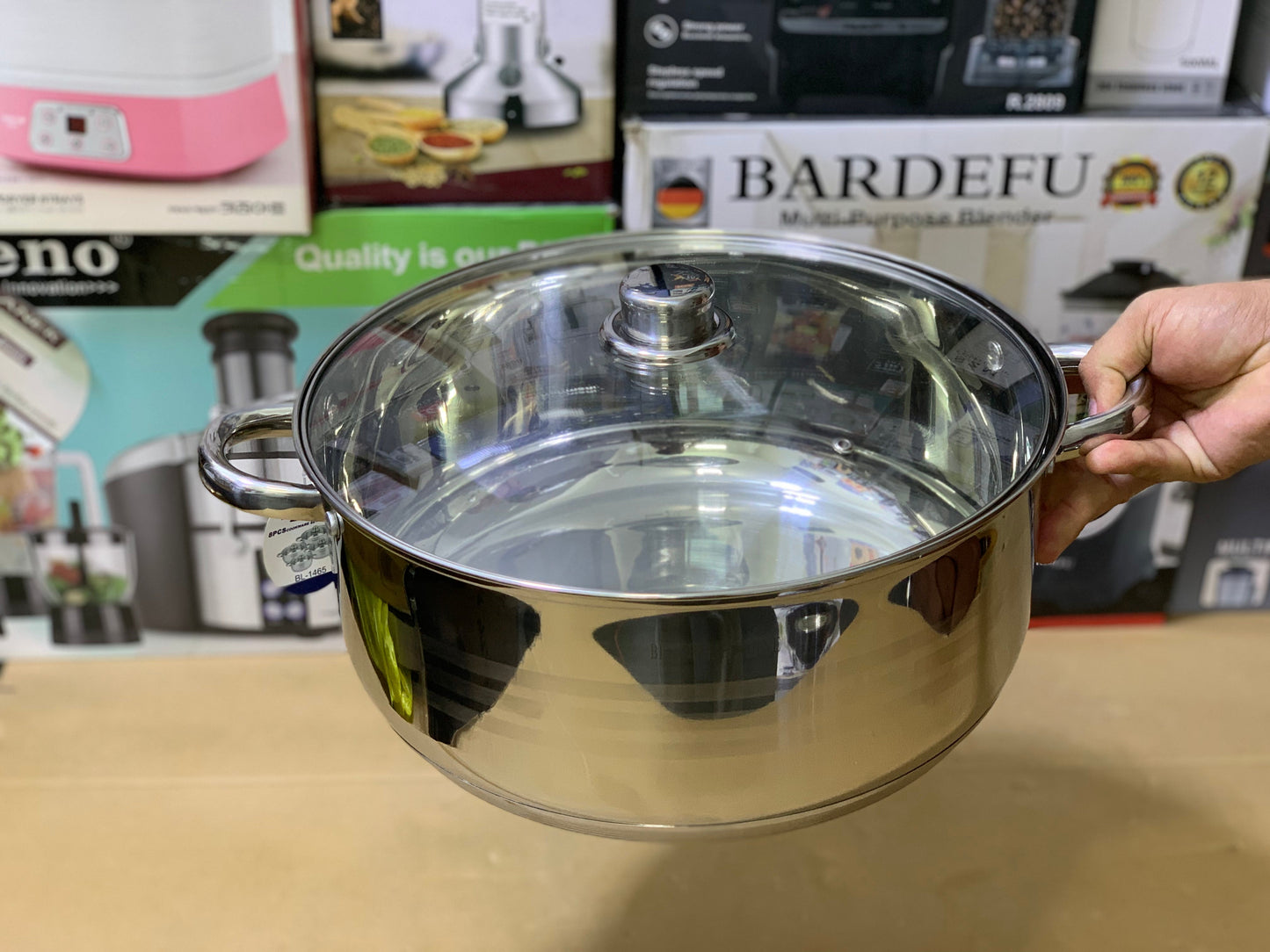Berghome Line 8 Pieces Cookware set Stainless Steel and 7 Layers Capsules Bottom | Cookware set