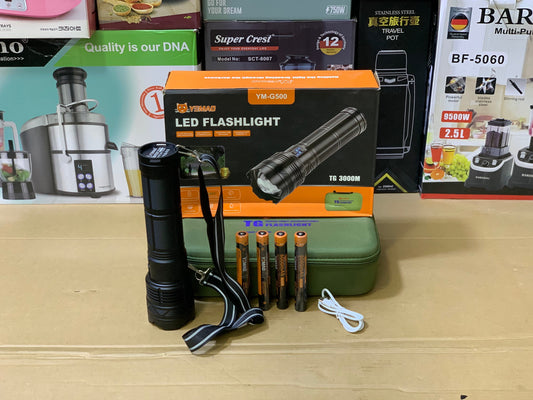 Yemao Brand LED Flashlights YM-G500| 1 meter Light Range 6000mah 4  battery | Type c and mobile charging port
