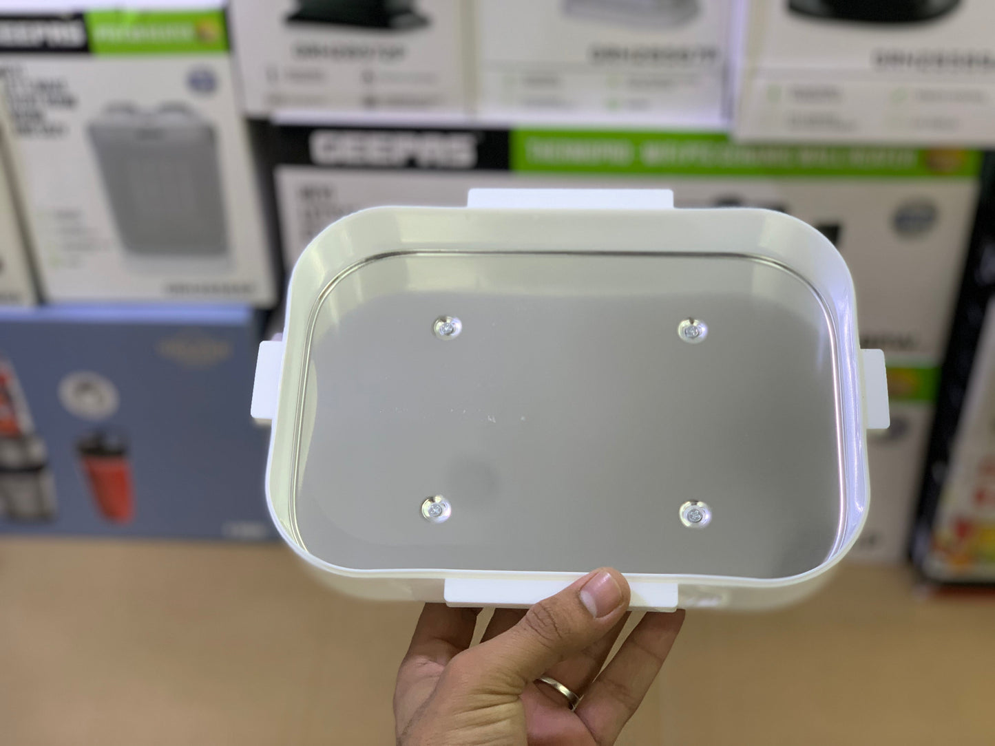 Electric 3 Grid Plate Lunch box 1.5L and 40 watt  2in1 with Stainless Steel Spoon|