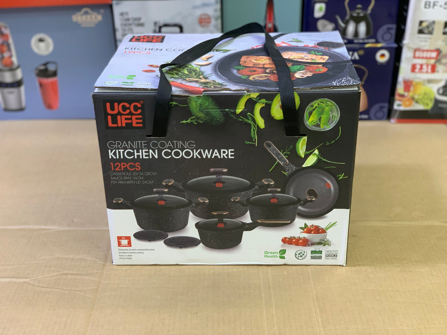 UCC LIFE 12 Pieces Granite coating Cookware set Pure Nonstick