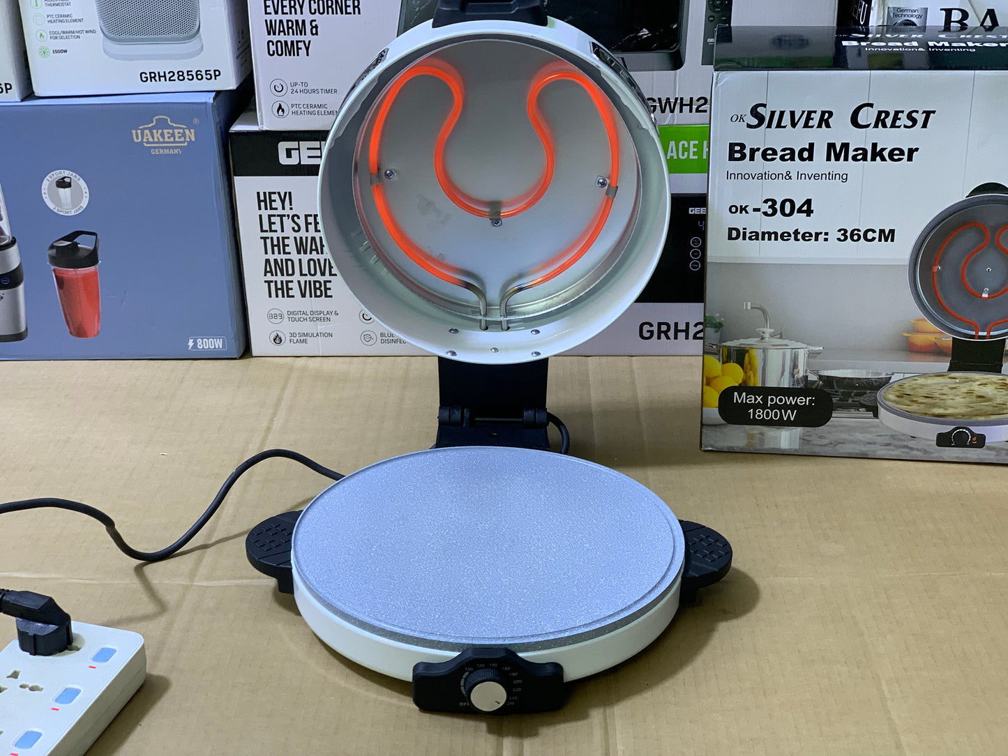 Ok Silver Crest Roti and Pizza maker Pure Nonstick plates 36cm and 1800 watt | Bread maker