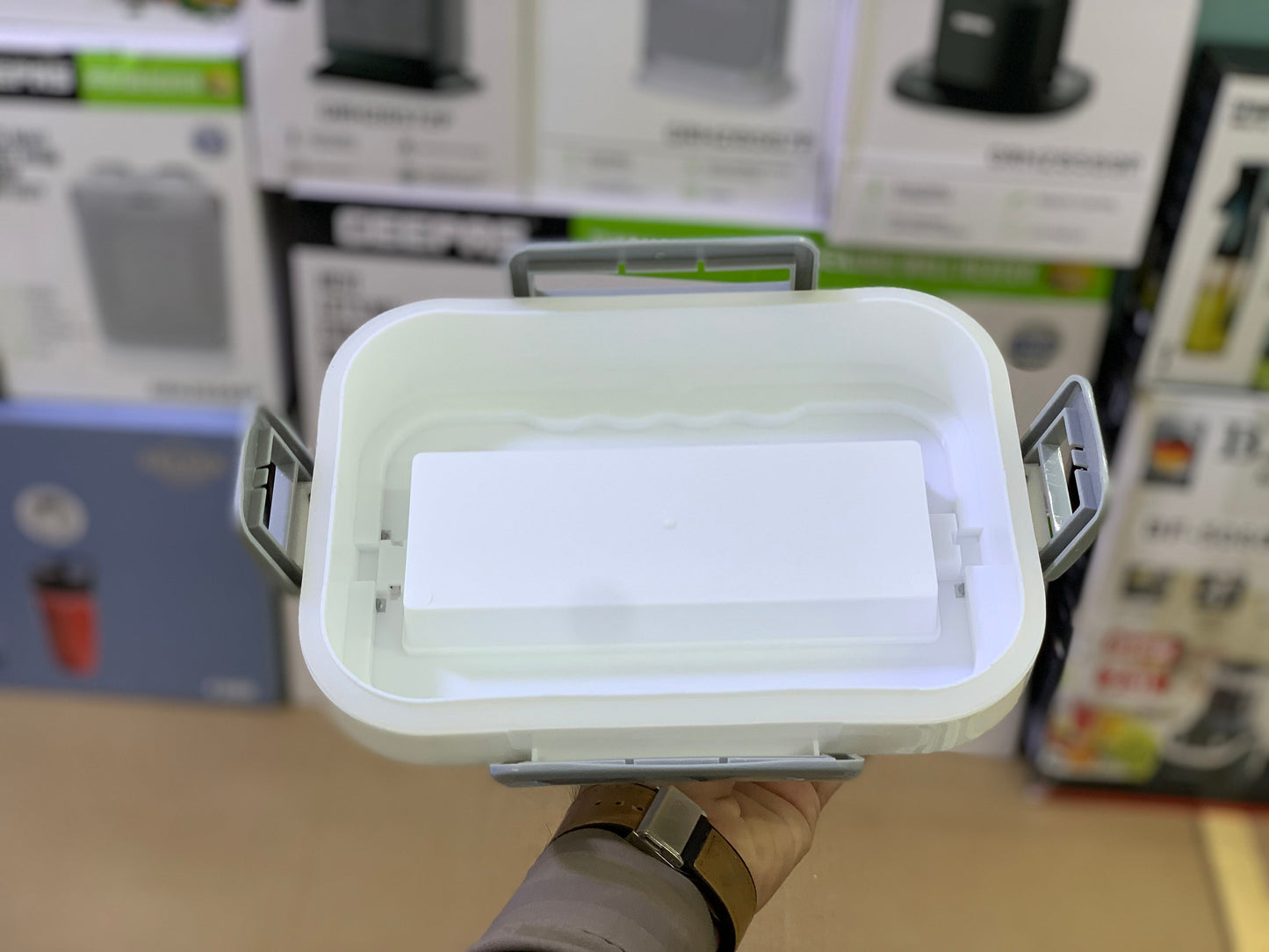 Electric 3 Grid Plate Lunch box 1.5L and 40 watt  2in1 with Stainless Steel Spoon|