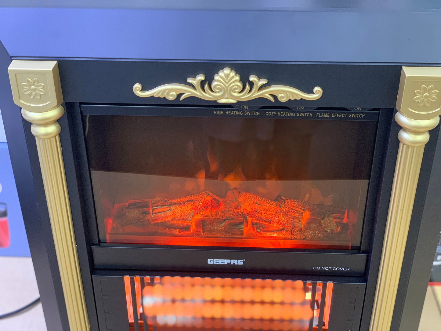 Geepas brand electric 3D flaming blower heater 800 watt | model : 28579