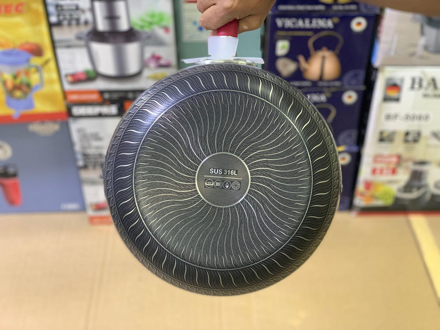 Laser coating sauce pan or Fry Pan pure Nonstick and stainless steel